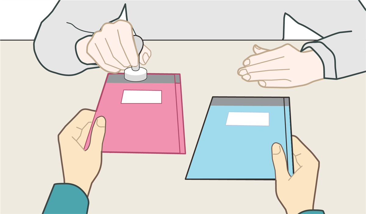 Illustrasjon av stempling av stemmesedler - Klikk for stort bilde