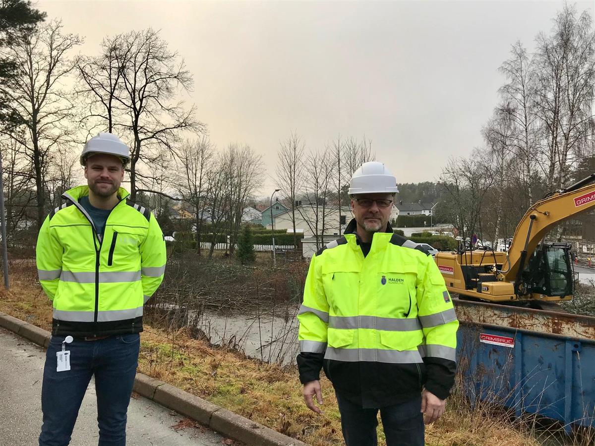 Stian Kristiansen, Cowi og Ingar Orud, Halden kommune leder arbeidet med nytt helsehus i Halden. - Klikk for stort bilde