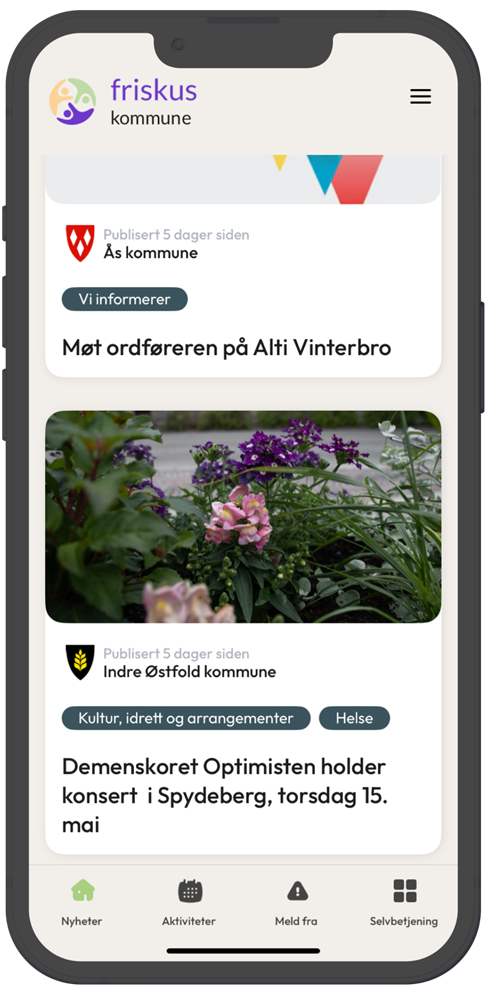 Skjermbilde Friskus-appen - Klikk for stort bilde